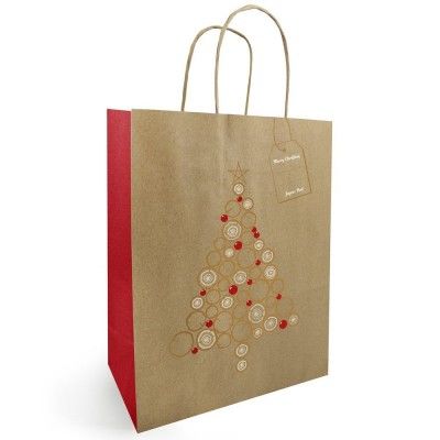 Sacs En Papier Cadeau Avec Poignée Torsadée - Lot, Couleur Marron, Pour Anniversaire Noël Fête - NEUF