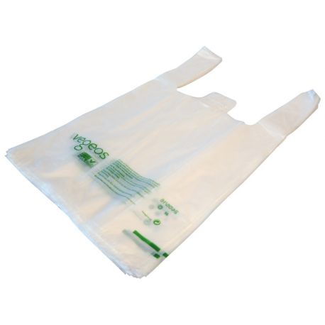 100 SACS SACHETS A BRETELLES VEGEOS 260X450 M/M BIODEGRADABLE CONFORME LOI