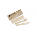 50 kits de couverts en bois, fourchette/couteau/serviette 3 en 1 écologique compostable