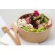 50 Bols boites salade kraft 1000 ml dia. 14 cm H. 7 cm + 50 couvercles