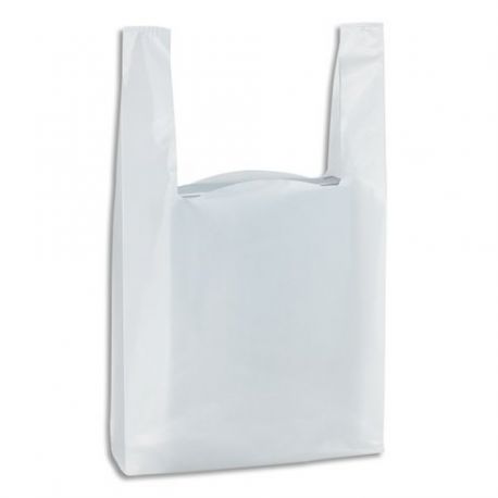 sacs plastiques blanc bretelles 50 microns emballage garrigou