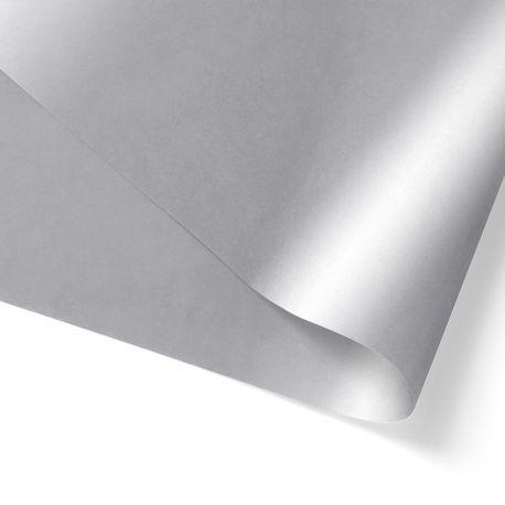 Feuilles papier de soie mousseline argent 50x75 cm