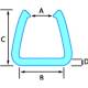 Profilé d'angle coin mousse bleu en forme U 20/35 100x100 m/m