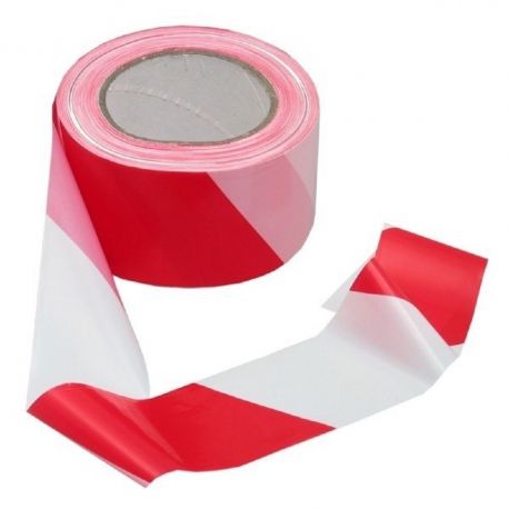 6 rubans rouleaux de signalisation rouge et blanc rubalise 50 x 50 ml